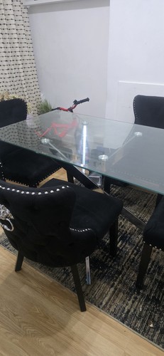 Glass dining table - glass, with