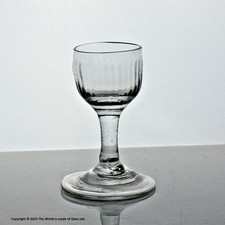 Georgian plain stem cup bowl dram glass, folded foot