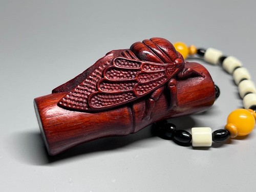 Rosewood lacquered netsuke - rosewood,