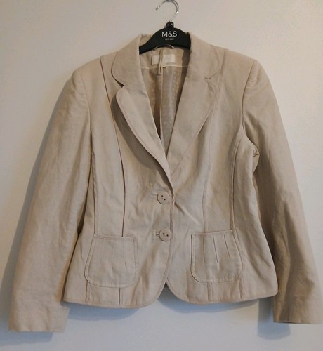 Cream linen jacket - size, 12
