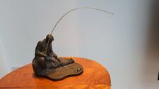 Bronze Colour Fishing Sculpture By  SIR DAVID HUGHES  1936 -2003  "TO THE NET"  