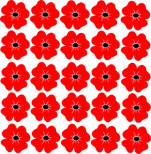 25x Remembrance Poppies Poppy Day Vinyl Stickers 5cm Window Glass Lest we Forget