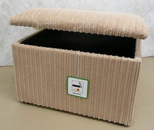 Large Beige Jumbo Cord Fabric Pouffes/ Storage Box /Footstools 