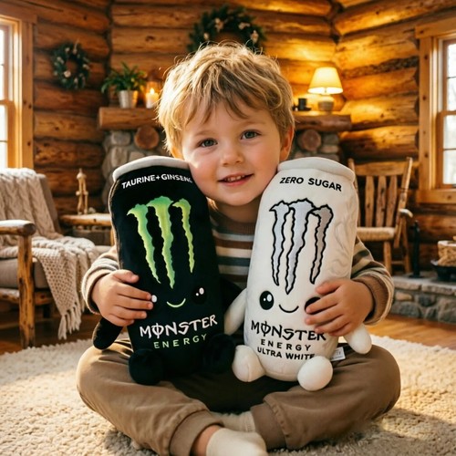 White energy drink can plush - drink,