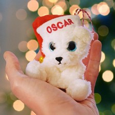Personalised My Christmas Bear Tree Decorations Pick your Name Soft Plush Toy
