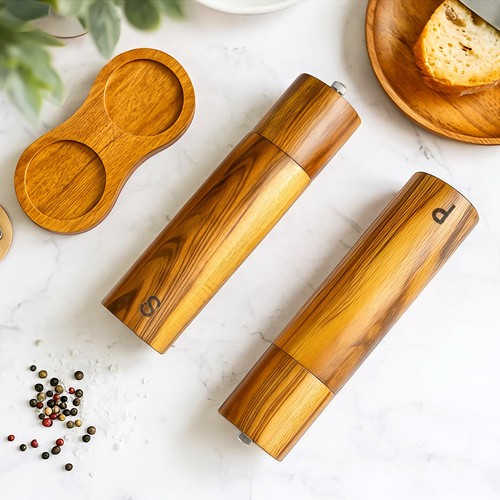 Salt pepper grinder set wooden - set,