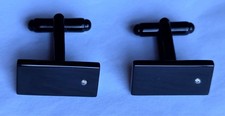 Modernist Black Enamel Diamond
