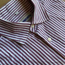 Lambretta Mens Long Sleeve Shirt Size XL Extra Large Striped Red White Cotton