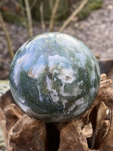 Green moss agate crystal - moss,