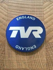 TVR M-series wheel cap decals TVR England. Wolfrace T-slot. Blue only. Set of 4