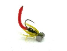 3 HYBRID Worm Flies SINKING Nymph BARBLESS Trout CARP Fly Fishing Size 10,12,14