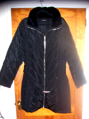 Evans black padded belted long - evans,