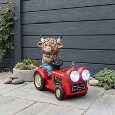 Highland Cow Driving Tractor