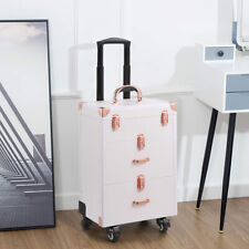 Rolling Cosmetic Makeup Nail Polish Varnish Beauty Vanity Trolley Case Storage