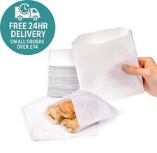GREASEPROOF PAPER BAGS 100% GREASE RESISTANT SANDWICH & TAKEAWAY BAGS FOOD SAFE