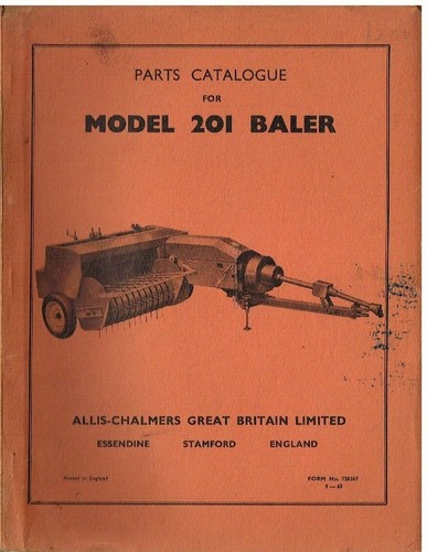 Allis chalmers model 201 baler - chalmers,