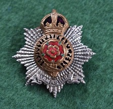 The Hampshire Regiment Officer's Silver, Gilt & Enamel Cap badge - Pre-1946