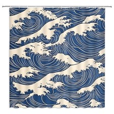 Japanese Wave Shower Curtain