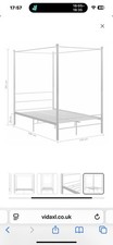 Canopy Bed Frame Metal Bedroom Furniture Multi Colours Multi Sizes vidaXL