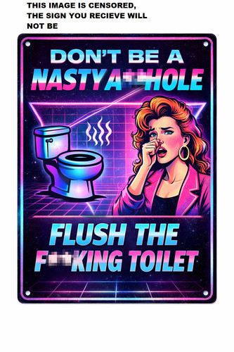 Neon 80s retro bathroom sign - neon,