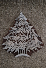 Christmas Tree Stamp Indian Hand Carved Wooden Printing Block Large