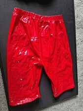 Red PVC Shorts