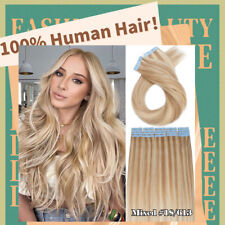 THICK Russian Tape In Human Hair Extensions Real Remy Skin Weft Ombre FULL HEAD