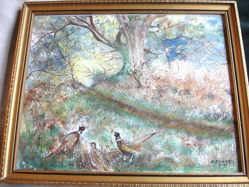 Vintage watercolour pheasants - vintage,