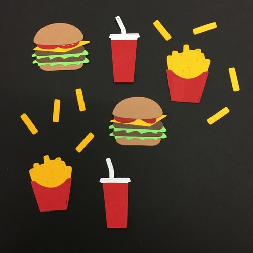 Fast food burger fries - fast, burger,