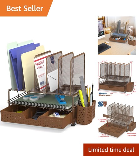 Portable copper desk organizer - portable,