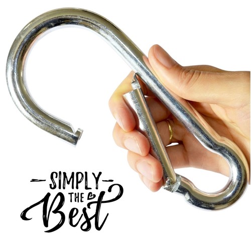Large galvanised carabiner - large,