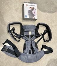 Ergobaby Omni 360 Cool Air Baby Carrier Sling Indigo Weave + All-Weather Cover