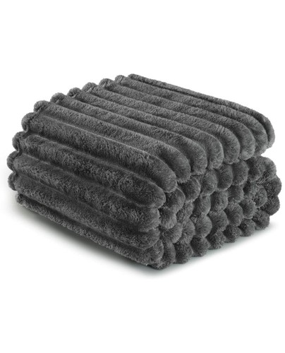 Ribbed soft fleece throws - ribbed,