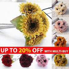 6 HEADS ARTIFICIAL SUNFLOWER BUNCH FAKE FLOWER BOUQUET SUMEER HOME WEDDING DECOR