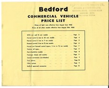 Bedford Van Truck & Bus Prices & Options 1960-61 UK Market Brochure CA TJ TK 4x4