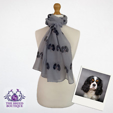 CAVALIER KING CHARLES SPANIEL SCARF LADIES TRI COLOUR CAVALIER SCARF SHAWL WRAP