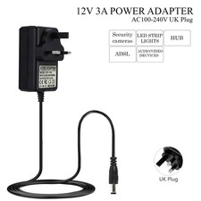 12 Volt 3A Power Adapter Supply AC 100-240V to DC 12 V Power Supply Charger