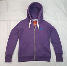 SUPERDRY SIZE S 8UK WOMENS GIRLS PURPLE COTTON FULL ZIP HOODIE JUMPER SWEATSHIRT