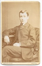 CDV Carte de Visite Lancashire Bolton Peter Greenhalgh 45 Bridge St Young Man