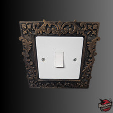 Gothic Filigree Light Switch Surround | Baroque Style Switch Plate Frame | Dark