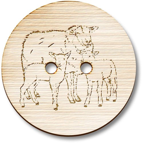 Sheep lambs wooden buttons - lambs',