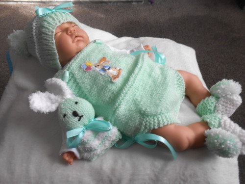 Hand knitted mint - knitted,