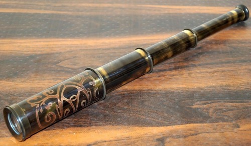 Nautical brass spyglass - brass,