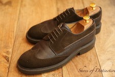 Charles Tyrwhitt Brown Leather Green Suede Derby Brogue Shoes Mens UK 7 US 8