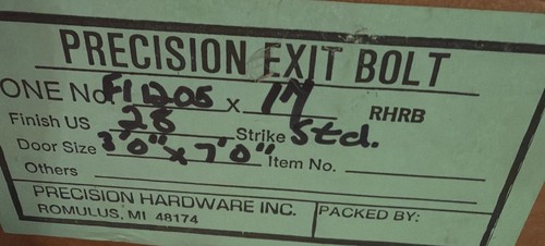 Precision hardware exit - hardware, device