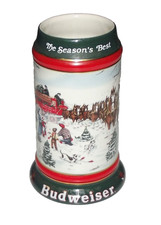 "THE SEASON'S BEST" Vintage 1991 Budweiser Holiday / Christmas Beer Stein