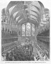 WINDSOR Funeral of the Duchess of Kent at St George's Chapel Antique Print 1861