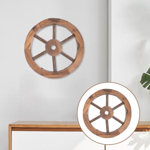 Wooden wagon wheel wall art - wagon,