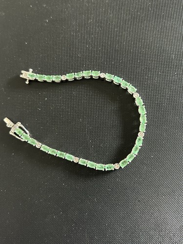 925 silver emerald diamond - silver, &