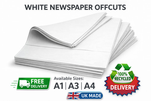 Newspaper offcuts white - newspaper,
